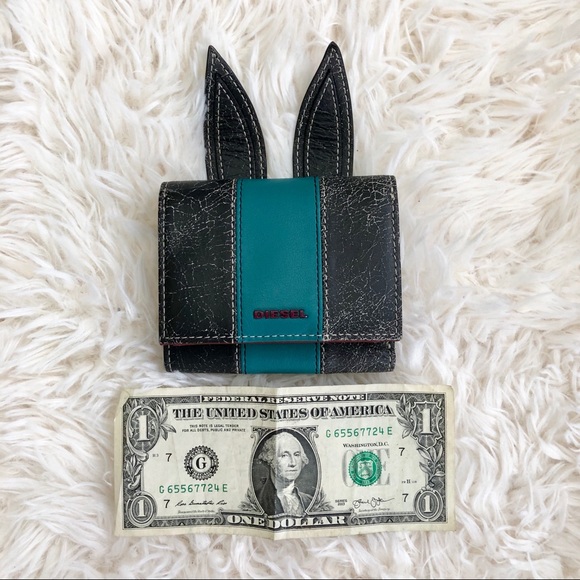 NWT:  DIESEL | Distressed Leather "Bunny" Wallet - Picture 8 of 9